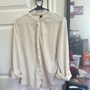 Cream Button-Up Blouse